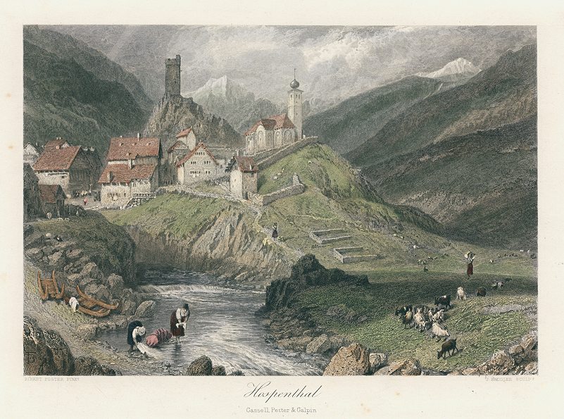 Switzerland, Hospenthal view, 1875