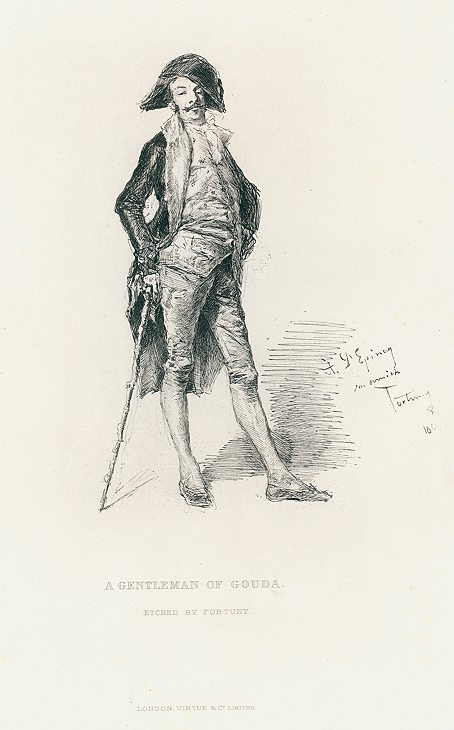 Gentleman of Gouda, etching by Fortuny, 1880