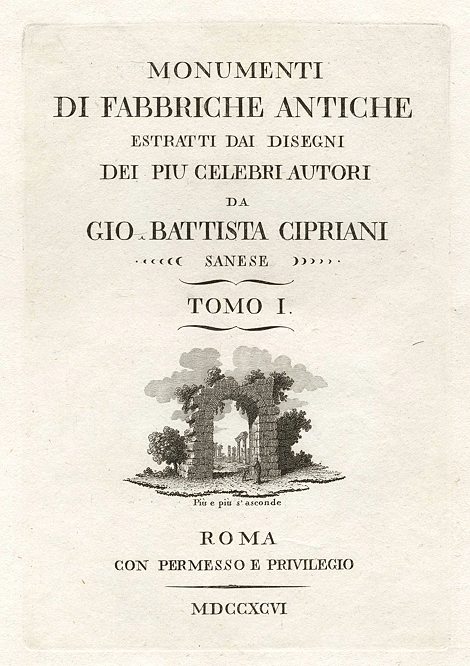 Title page to Cipriani's Monumenti ..., 1796
