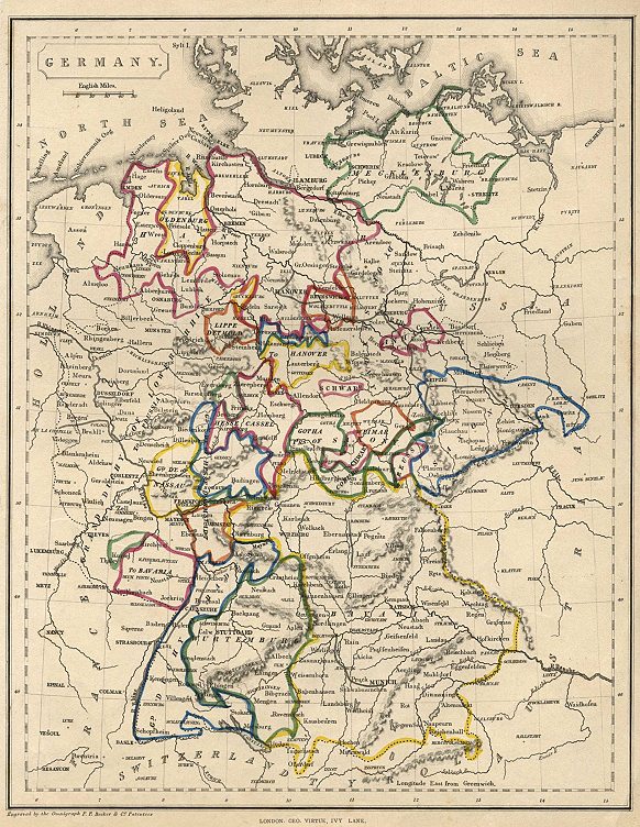 Germany map, 1856