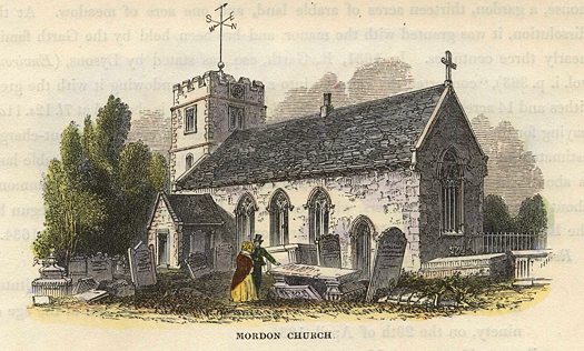 Surrey, Mordon Church, 1845