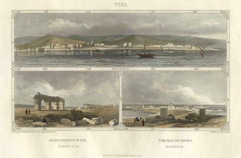 Lebanon, Tyre, three views, 1855