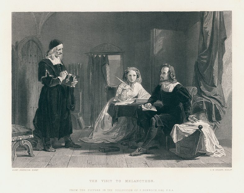 The Visit to Melancthon, engraving after Alex Johnston, 1863
