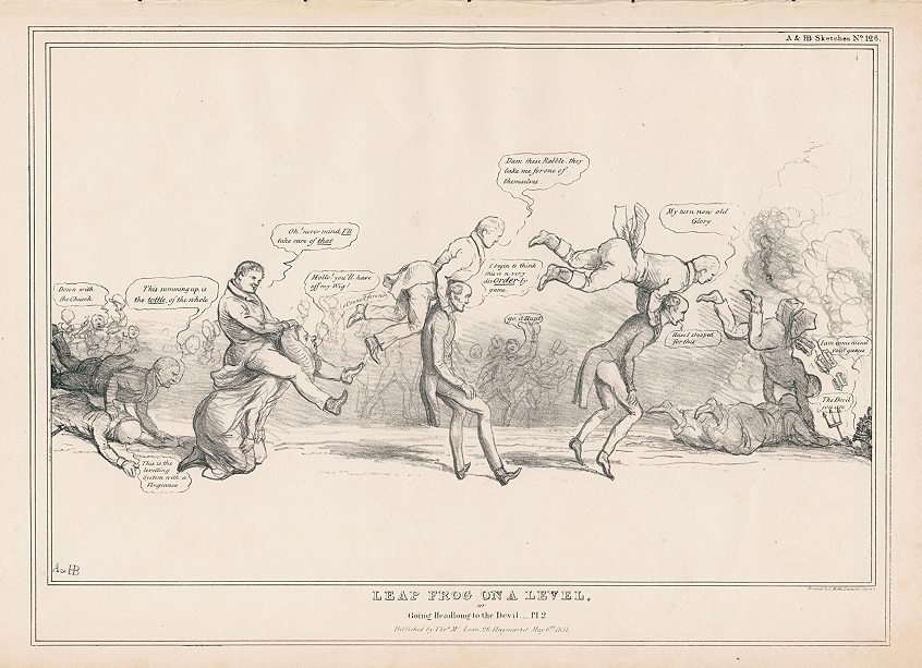 'Leap Frog on a Level', John Doyle, HB Sketches, May 6, 1831