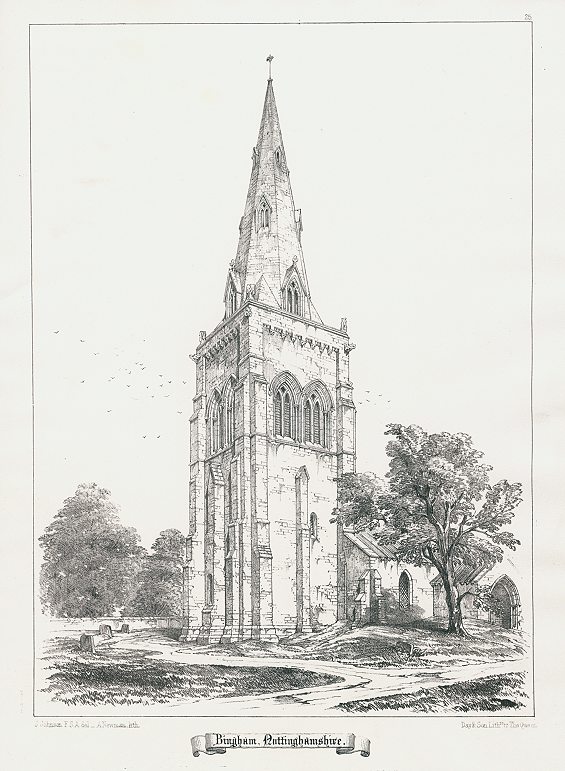 Nottinghamshire, Bingham Church, 1858
