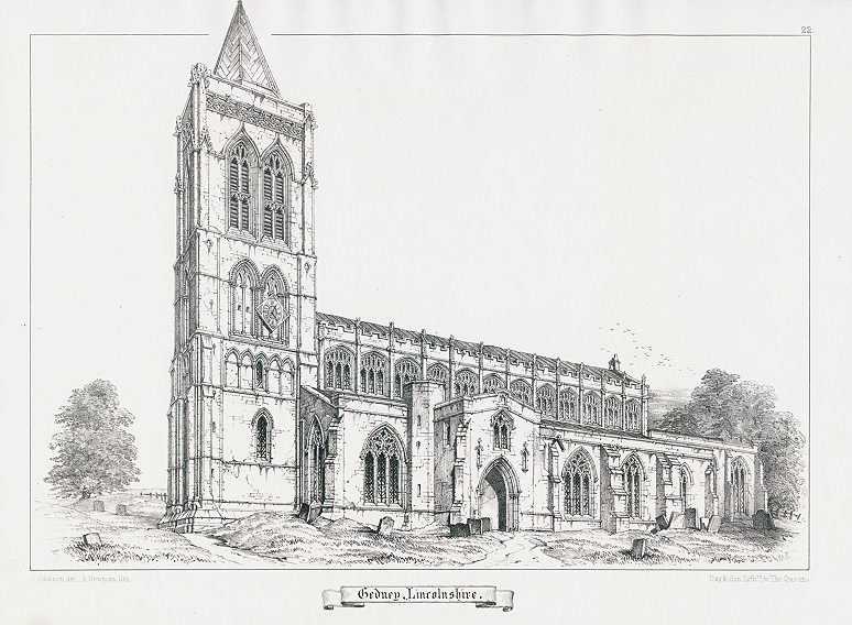Lincolnshire, Gedney Church, 1858