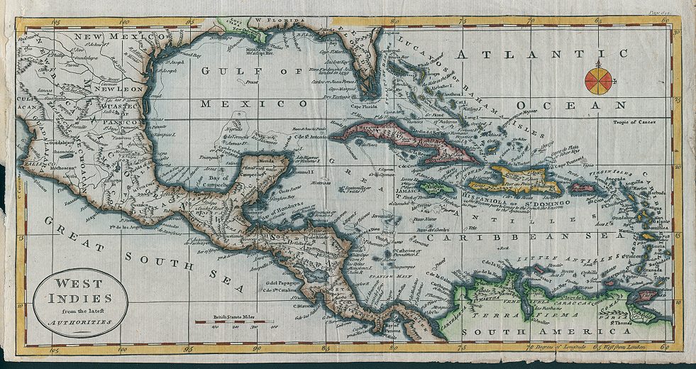 West Indies map, 1810