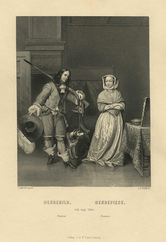 Genre Piece, after Metzu, 1850
