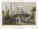 Turkey, Constantinople, Court and Fountain of St.Sophia, 1838