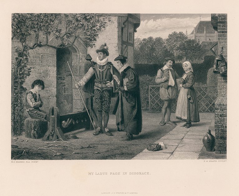 My Lady's Page in disgrace, after a picture by Henry Marks, 1870
