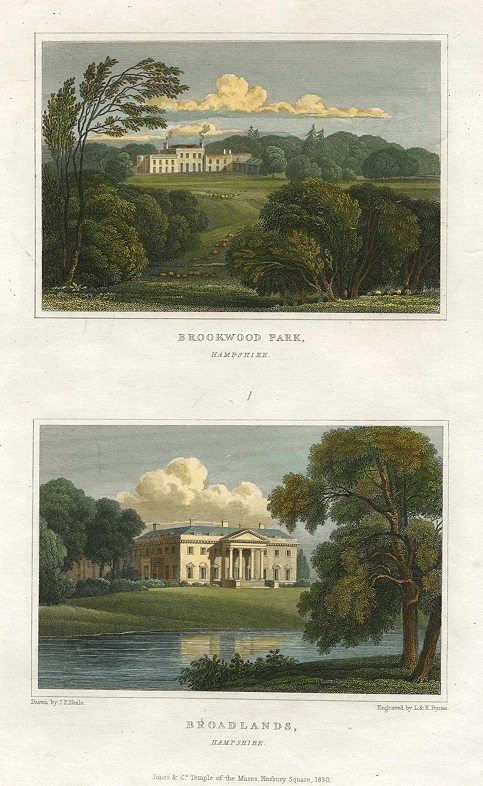Hampshire, Brookwood Park & Broadlands, (2 views), 1834