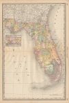 USA, Florida map, Hardesty, 1883