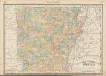 USA, Arkansas map, Hardesty, 1883
