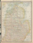 USA, Michigan map, Hardesty, 1883