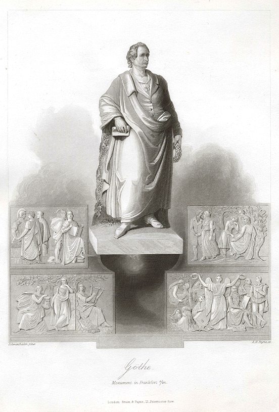 Goethe monument in Frankfurt, 1845