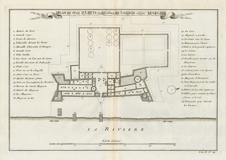 Senegal, plan of Fort St Louis, 1746