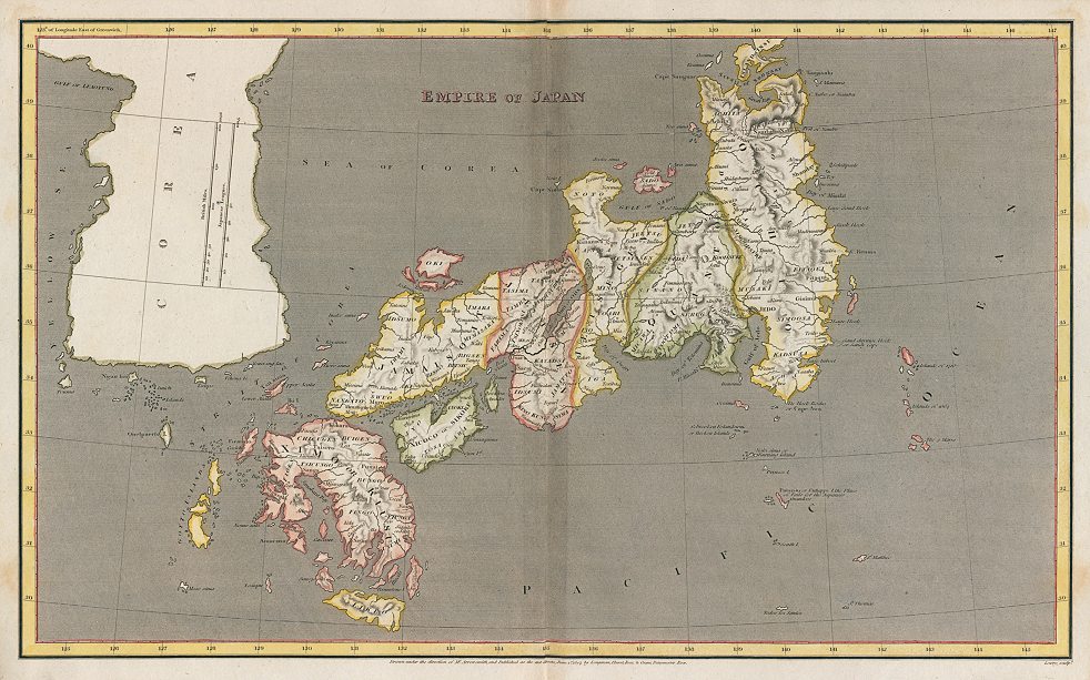 Japan map, 1820