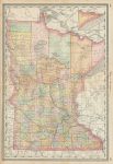 USA, Minnesota map, Hardesty, 1883