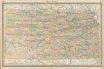 USA, Kansas map, Hardesty, 1883