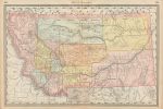 USA, Montana map, Hardesty, 1883