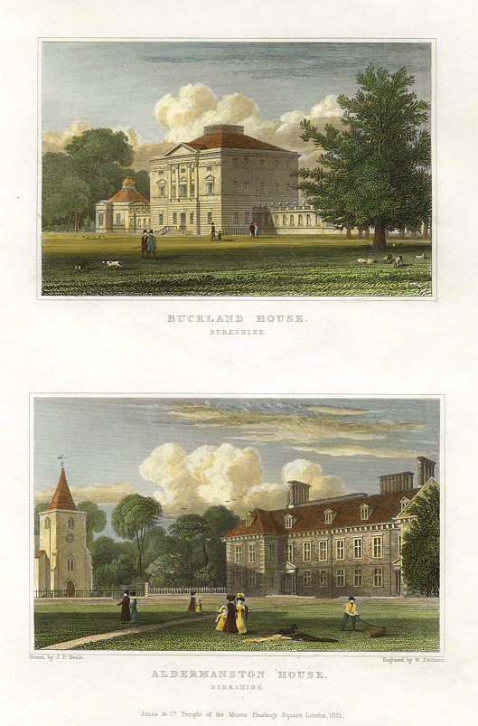 Berkshire, Buckland House & Aldermaston House, 1834
