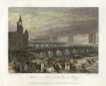 France, Paris, Marche aux Fleurs and the Pont au Change, after Turner, 1835
