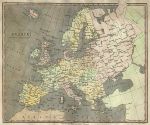 Europe map, 1817