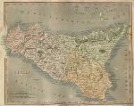 Sicily map, 1817
