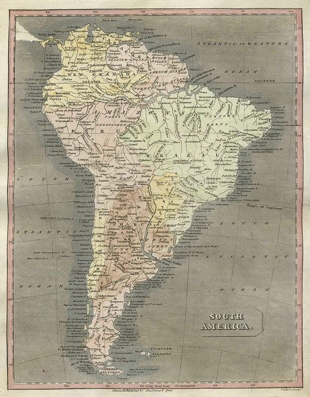 South America map, 1817