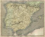 Spain & Portugal map, 1817