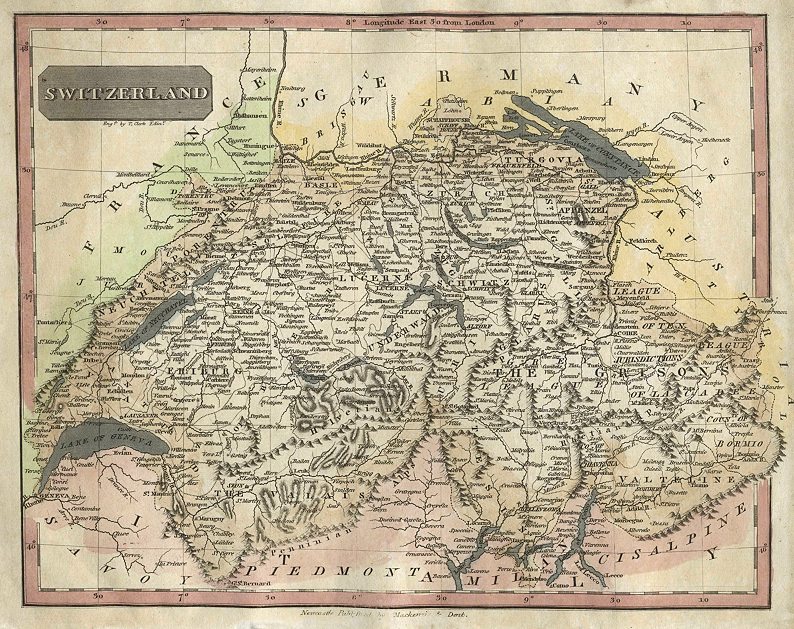 Switzerland map, 1817