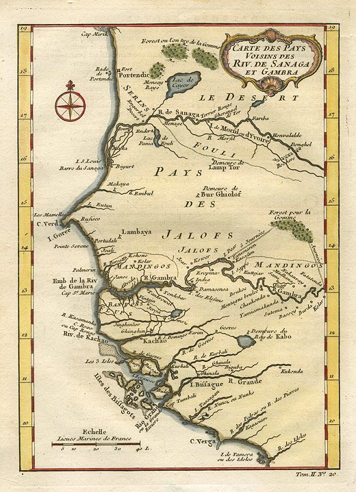 West Africa, with Mauritania, Senegal, Gambia Guinea etc. 1746