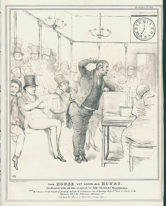 'The House wot keeps Bad Hours', John Doyle, HB Sketches, Jul 18, 1831