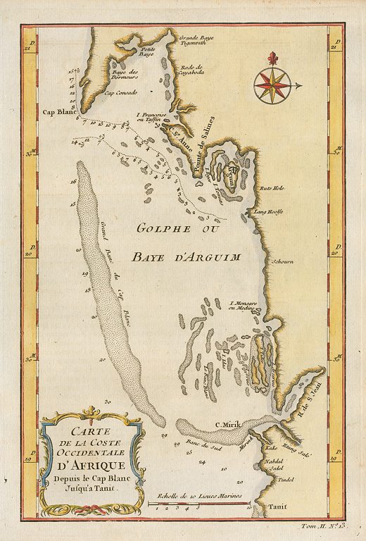 Mauritania coastline, Cap Blanc to Tanit, 1746