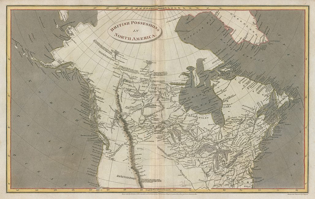 Canada map, 1820