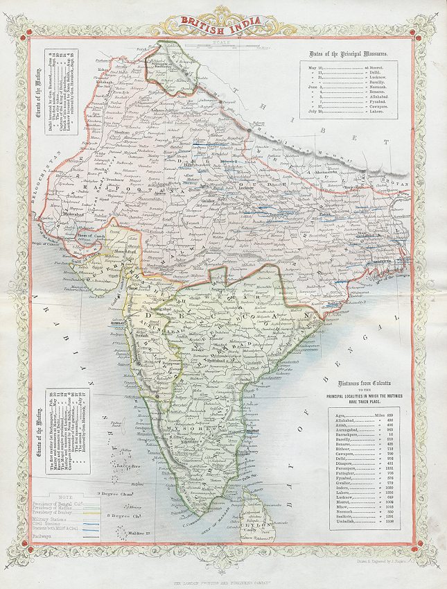 India map, 1858