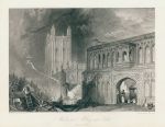Worcestershire, Malvern Abbey & Gate, after Turner, 1838