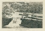 South Wales, Salmon Leap on the Rondda, John Wood etching, 1823