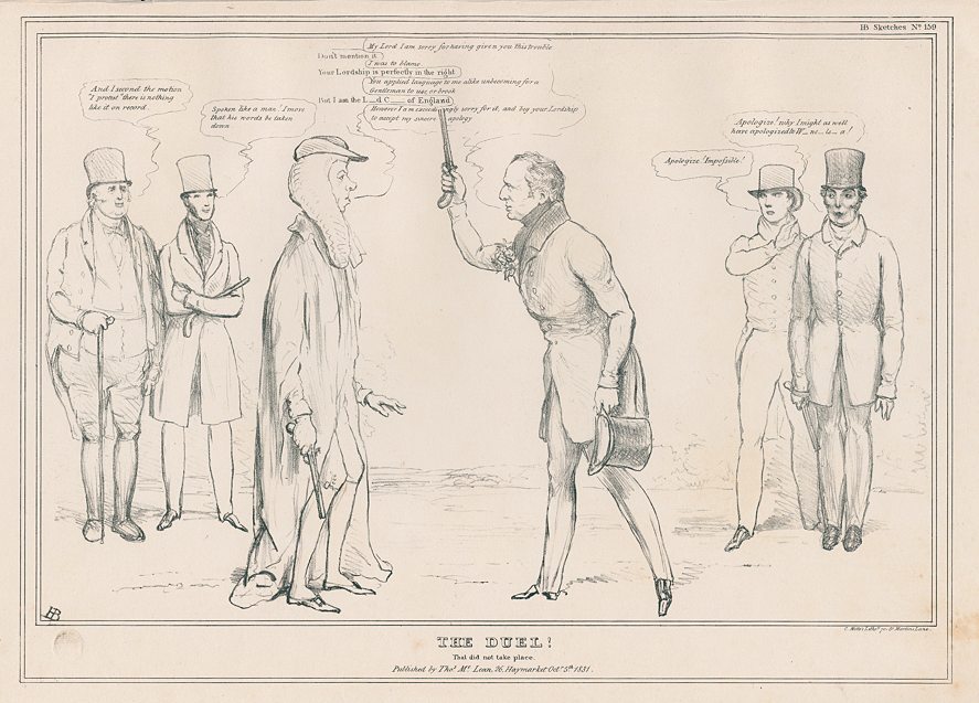 'The Duel! That did not take place', John Doyle, HB Sketches, Oct 5, 1831