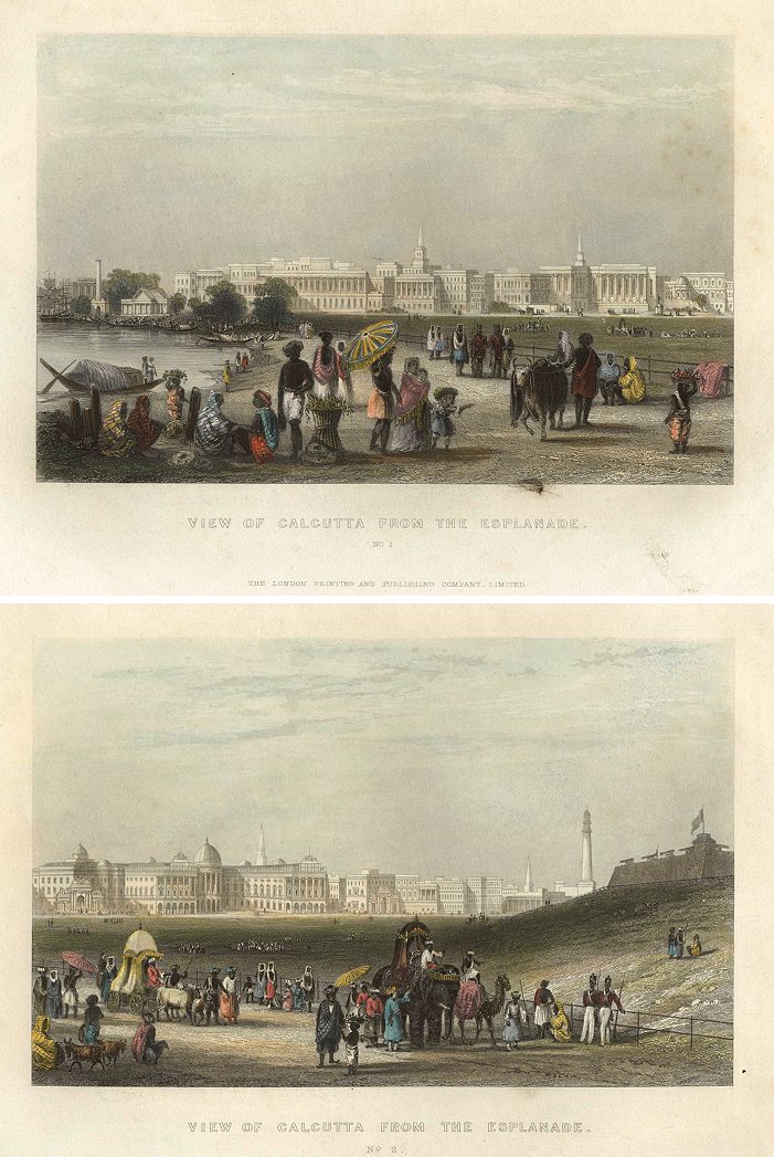 India, Calcutta from the Esplanade (2 prints), 1860