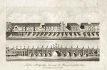 London, London Bridge, with and without buildings, 1805