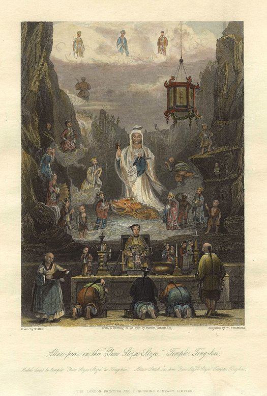 China, Altar Piece in Temple at Ting-hai, 1858