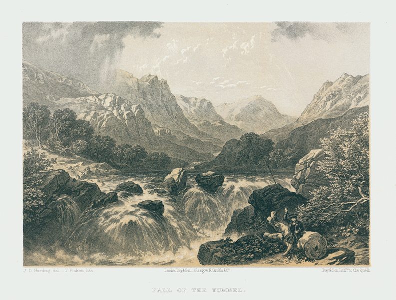 Scotland, Fall of the Tummel (with fisherman), 1870