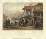 China, Canton Barge-men Quail Fighting, 1858
