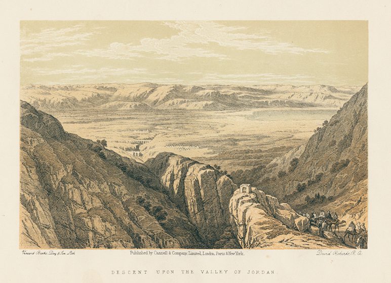 Middle East, Valley of the Jordan, after David Roberts, 1868