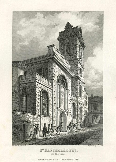 London, St.Bartholomew's by the Bank, 1838