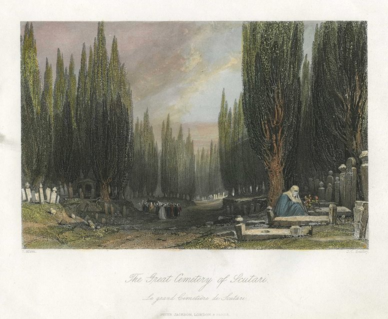 Turkey, Istanbul, Cemetery of Scutari, 1838