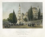 Turkey, Istanbul, Mosque of Sultan Soliman. From the Outer Court, 1838