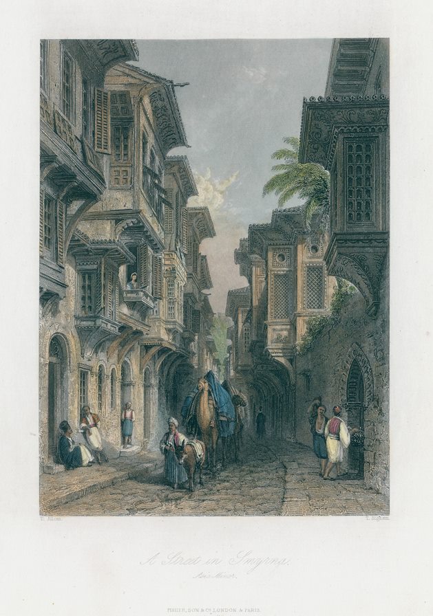 Turkey, a street in Smyrna (Izmir), 1838