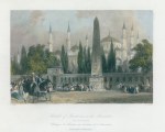 Turkey, Constantinople, Obelisk of Theodosius in the Atmeidan, 1838